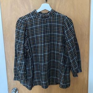 Everlane The Mockneck Flannel Shirt in Plaid